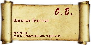 Oancsa Borisz névjegykártya